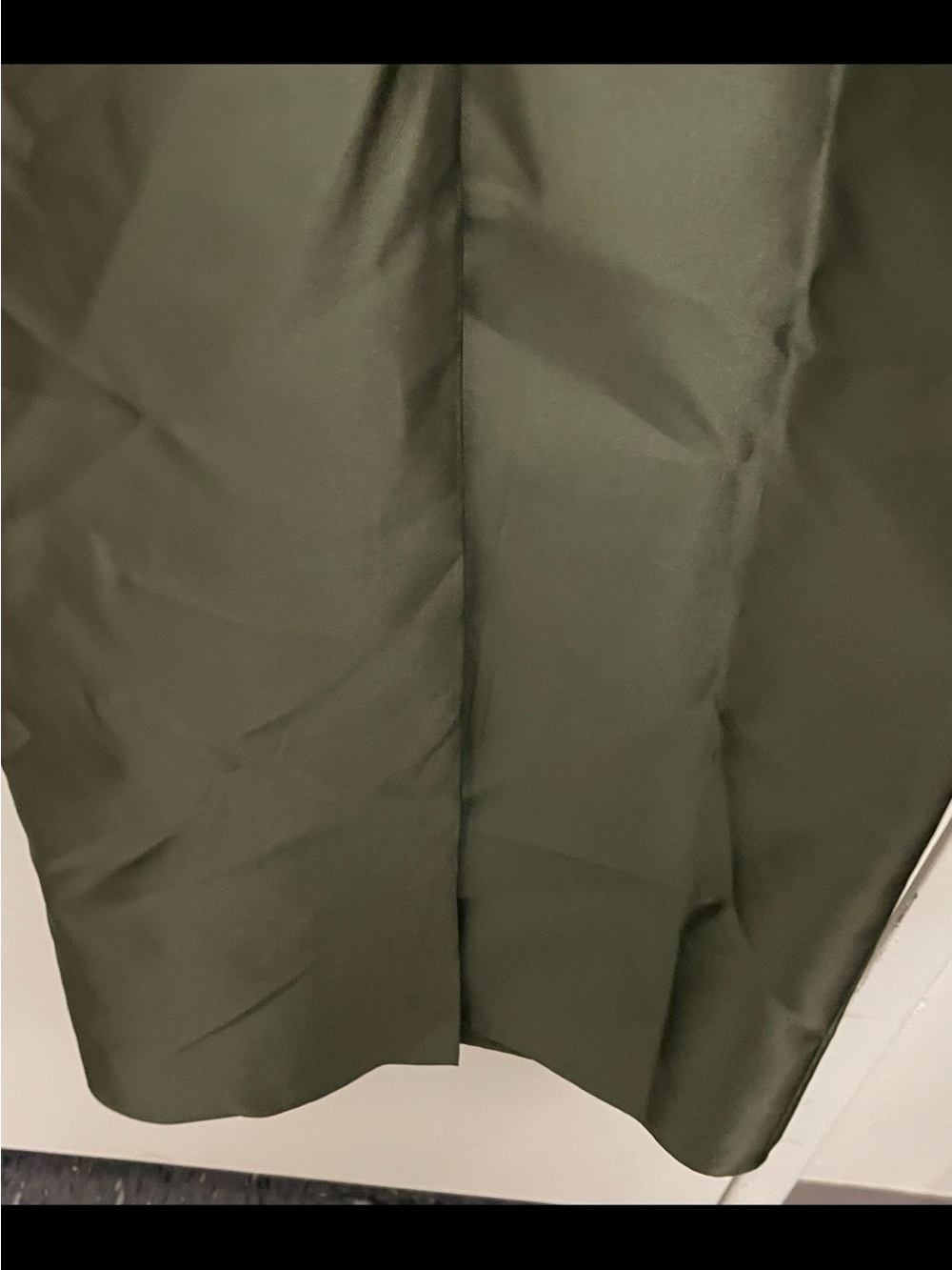 ALFRED SUNG Olive Green Satin Column Gown with Waist Bow- NWT - Picture 8 of 11